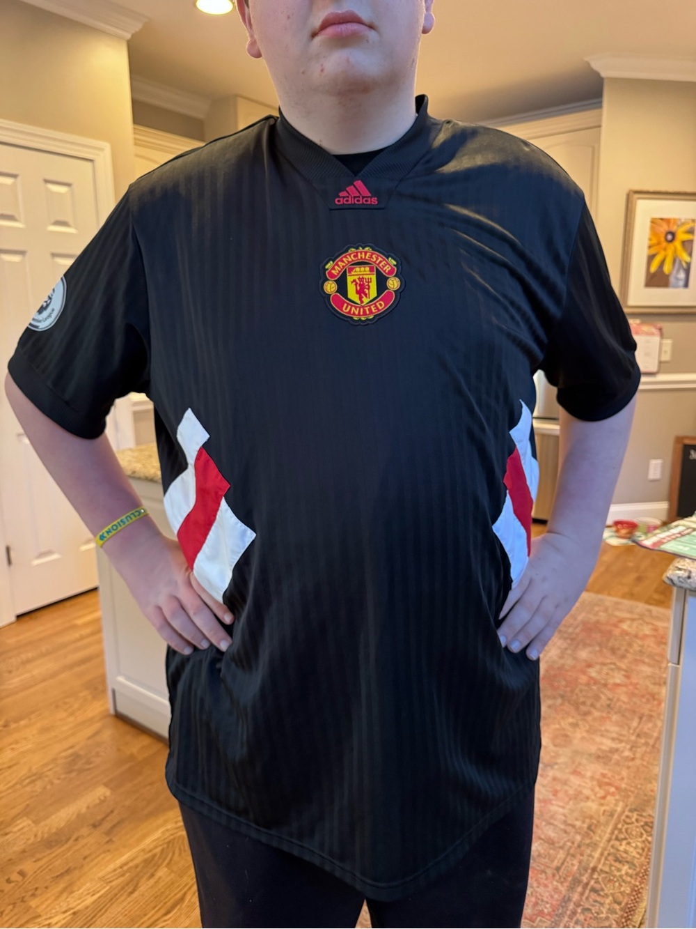 adidas Ronaldo Black Manchester United Short-Sleeve Jersey